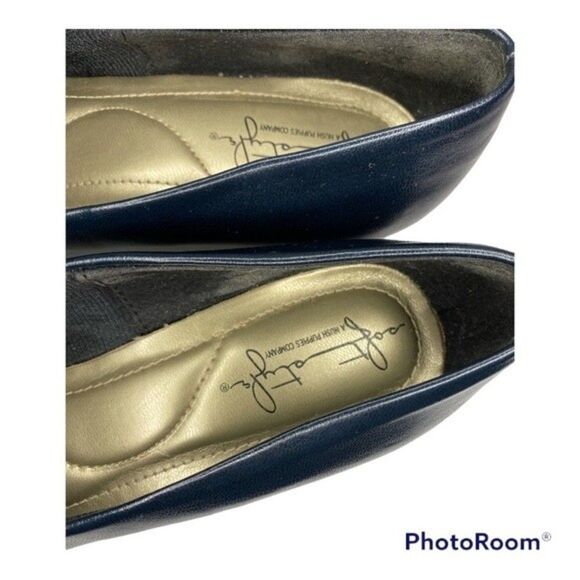Soft Style Angel Navy Blue Round Toe Cone Stacked Heel Slip On Comfort Pumps 7.5 - Picture 8 of 9